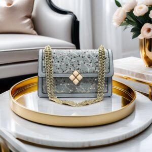 Design handbag Luxury Purses with chain Strap perfect for every outfit.(Grey)
