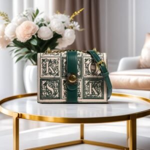 Lovely Sun Gold Design, Embroidery Versatile Shoulder bag with chain Strap (Black)