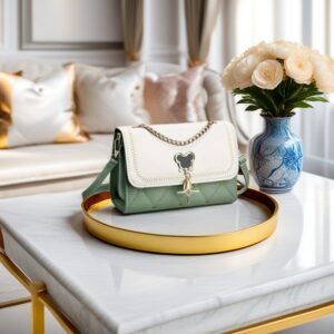 Classic Women’s Embroidery Flap Purse with Chain Decor shoulder Bag