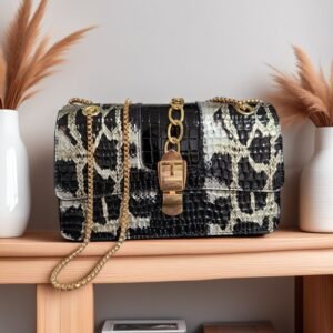 Classic Novelty Shoulder Bag, with Chain Strap, Unique Purse (Length: 10, Height: 7) (Weight: 21 oz).