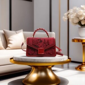 Elegant Shoulder Bag with Double-Layer Design and Chain Strap for Classic  Women.(Burgundy)