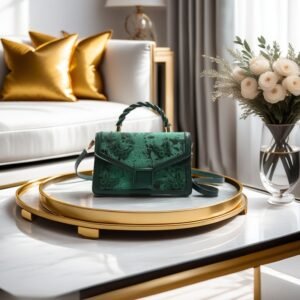 Elegant Shoulder Bag with Double-Layer Design and Chain Strap for Classic  Women. (Green)