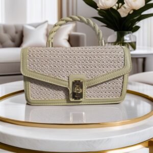 NICHE DESIGN SMALL SQUARE STRAW WOVEN BAG, FASHION BAG FOR WOMEN.