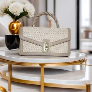NICHE DESIGN SMALL SQUARE STRAW WOVEN BAG, FASHION BAG FOR WOMEN.