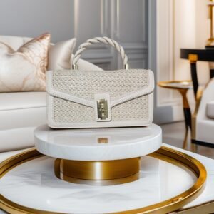 NICHE DESIGN SMALL SQUARE STRAW WOVEN BAG, FASHION BAG FOR WOMEN.